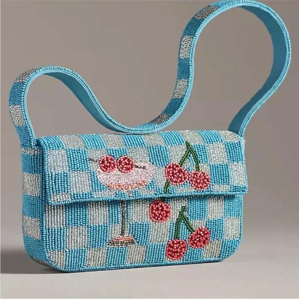 NWOT Anthropologie The Fiona Beaded Bag Food & Drink Edition